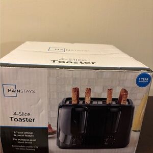 Mainstays Black 4-Slice Toaster with Dual Controls